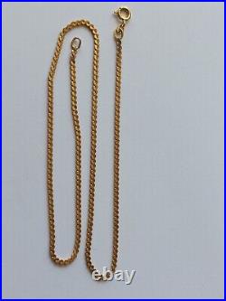 9ct gold snake link chain length 18.5 Hallmarked. 375