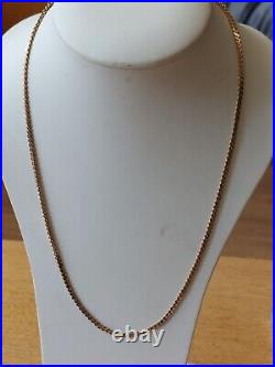 9ct gold snake link chain length 18.5 Hallmarked. 375