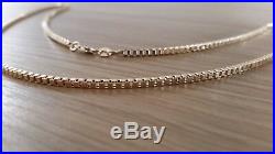 9ct gold solid heavy box link chain necklace