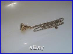 9ct gold vintage fob and rope chain 11.5 grams