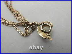 9ct gold white Opal pendant + 9ct gold Anchor link chain Necklace 375 9k