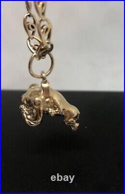 9ct solid gold English Bulldog (chain not included)