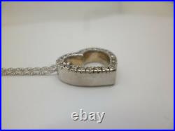 9ct white gold diamond heart pendant with 20 chain