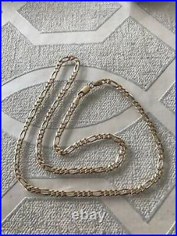 9ct \yellow Gold Figaro Chain Necklace 10 grams Hallmarked. 20 inch