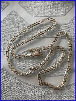 9ct \yellow Gold Figaro Chain Necklace 10 grams Hallmarked. 20 inch