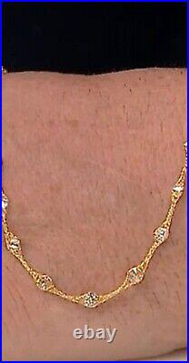 9ct yellow gold + 5.75ct cubic zirconia 24 inch necklace. Brand new with tag. FH