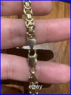 9ct yellow gold Byzantine/ Etruscan link chain necklace 60g hallmarked 23