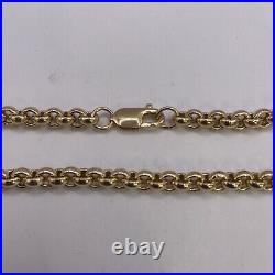 9ct yellow gold belcher chain 76.2g