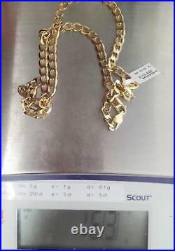 9ct yellow gold curb chain 20 inches 16.3g