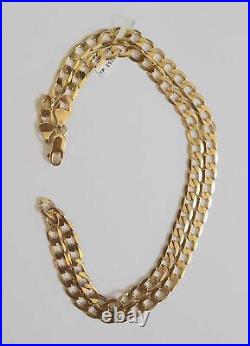 9ct yellow gold curb chain 20 inches 16.3g