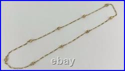 9ct yellow gold figaro ball chain 3.8 grams 1.7mm chain 5mm balls 17.5 inches