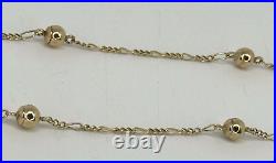 9ct yellow gold figaro ball chain 3.8 grams 1.7mm chain 5mm balls 17.5 inches