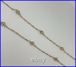 9ct yellow gold figaro ball chain 3.8 grams 1.7mm chain 5mm balls 17.5 inches