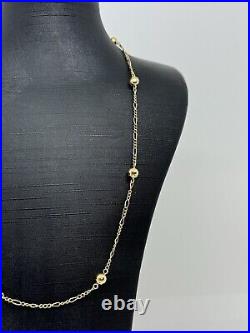 9ct yellow gold figaro ball chain 3.8 grams 1.7mm chain 5mm balls 17.5 inches