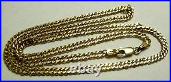 9ct yellow gold flat curb hallmarked chain necklace 18 7.8g