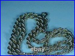 9ct yellow gold hallmarked rope chain necklace 16 inches