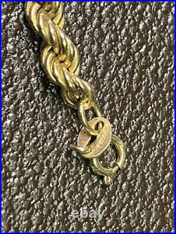 9ct yellow gold rope chain necklace