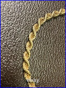 9ct yellow gold rope chain necklace