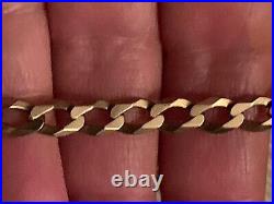 9k yellow gold solid curb 18 inch necklace. 12.7 grams. 5mm Wide. Hallmarked
