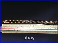 9kt Italian yellow gold 18'' flat curb chain, vintage, 12.2gm, 6mm links, unisex