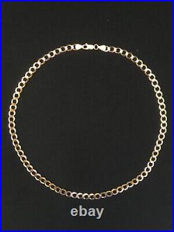 9kt Italian yellow gold 18'' flat curb chain, vintage, 12.2gm, 6mm links, unisex