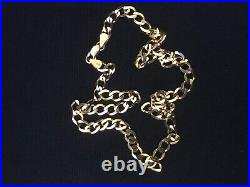 9kt Italian yellow gold 18'' flat curb chain, vintage, 12.2gm, 6mm links, unisex