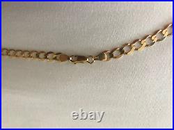 9kt Italian yellow gold 18'' flat curb chain, vintage, 12.2gm, 6mm links, unisex