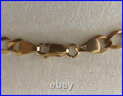 9kt Italian yellow gold 18'' flat curb chain, vintage, 12.2gm, 6mm links, unisex