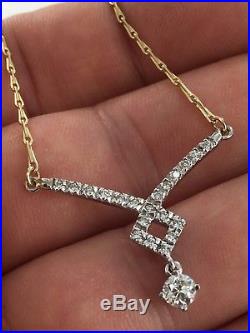 A 9ct Gold One Off Handmade Diamond Pendant And Barley Corn Chain Lovely