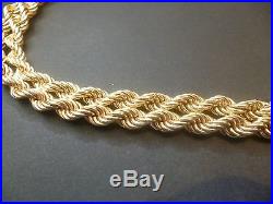 A Very Fine Heavy 9ct Gold Rope Chain 19.2g 26.5inch