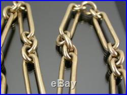 ANTIQUE 9ct GOLD BATON & CABLE ALBERT WATCH CHAIN Necklace C1900 16 1/2 inches