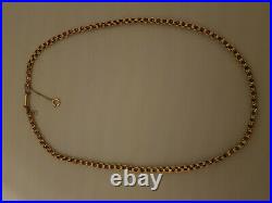 ANTIQUE 9ct GOLD CURVED LINK BOX / BELCHER CHAIN