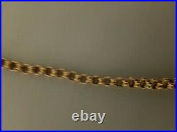ANTIQUE 9ct GOLD CURVED LINK BOX / BELCHER CHAIN
