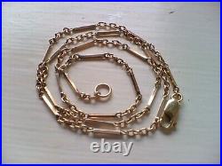 ANTIQUE EDWARDIAN 9ct GOLD FANCY LINK AND BAR 18 INCH NECKLACE 5.5 GRAMS