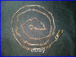 ANTIQUE EDWARDIAN 9ct GOLD FANCY LINK AND BAR 18 INCH NECKLACE 5.5 GRAMS