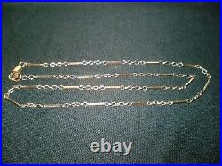 ANTIQUE EDWARDIAN 9ct GOLD FANCY LINK AND BAR 18 INCH NECKLACE 5.5 GRAMS