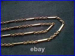 ANTIQUE EDWARDIAN 9ct GOLD FANCY LINK AND BAR 18 INCH NECKLACE 5.5 GRAMS