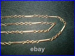 ANTIQUE EDWARDIAN 9ct GOLD FANCY LINK AND BAR 18 INCH NECKLACE 5.5 GRAMS