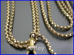 ANTIQUE VICTORIAN 9ct GOLD FLAT POPCORN LINK LONG GUARD CHAIN C. 1880 60 inch