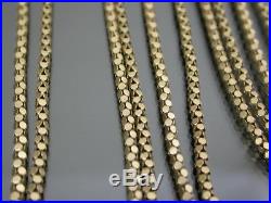 ANTIQUE VICTORIAN 9ct GOLD FLAT POPCORN LINK LONG GUARD CHAIN C. 1880 60 inch