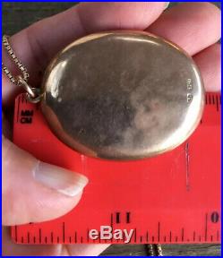 Antique 1900 Large Australian 9ct Rose Gold Locket & Matching Solid Gold Chain