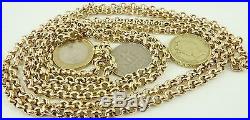 Antique 58 inch long 9ct gold guard chain Weighs 24.4 grams