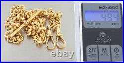 Antique 9Ct Gold Graduated Double Albert Watch Chain / Necklace 17 1/8'
