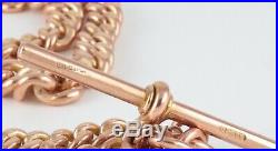 Antique 9Ct Rose Gold Double Albert Watch Chain / Necklace 17 3/4'