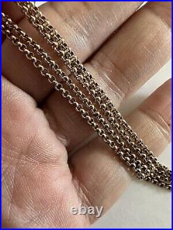 Antique 9Ct Yellow Gold Belcher Chain Necklace 2mm, 5.44Gr, 52.5Cm