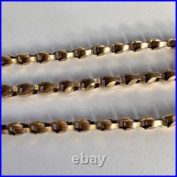 Antique 9ct Gold Albert Chain Edwardian 10.22g Fancy Link 11.5 T-bar Dog Clip