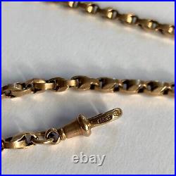 Antique 9ct Gold Albert Chain Edwardian 10.22g Fancy Link 11.5 T-bar Dog Clip