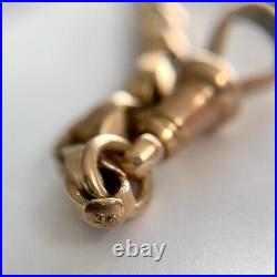 Antique 9ct Gold Albert Chain Edwardian 10.22g Fancy Link 11.5 T-bar Dog Clip