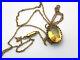 Antique-9ct-Gold-Barrel-Clasp-17-Chain-Claw-Set-Citrine-Pendant-GIFT-BOXED-01-dyz