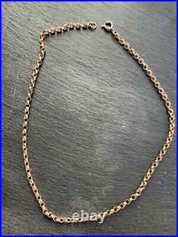 Antique 9ct Gold Barrel Link Necklace Chain